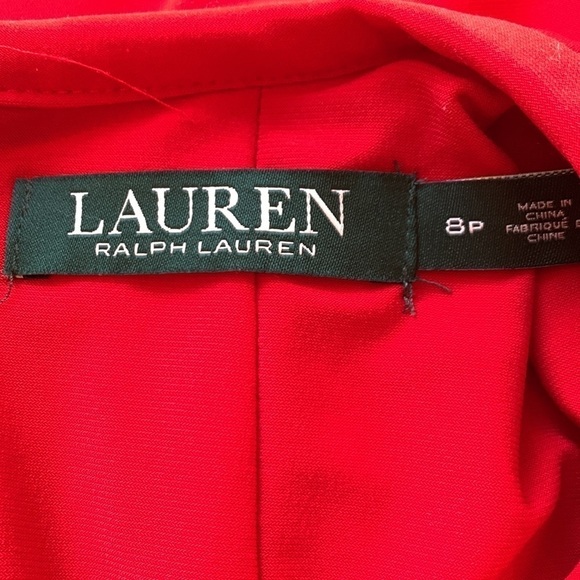 Lauren Ralph Lauren red 8P long sleeve dress - Picture 4 of 5